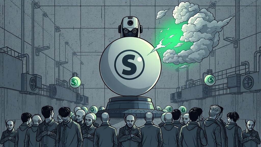 AI 로또, 윤리적 고민 (illustration 스타일)